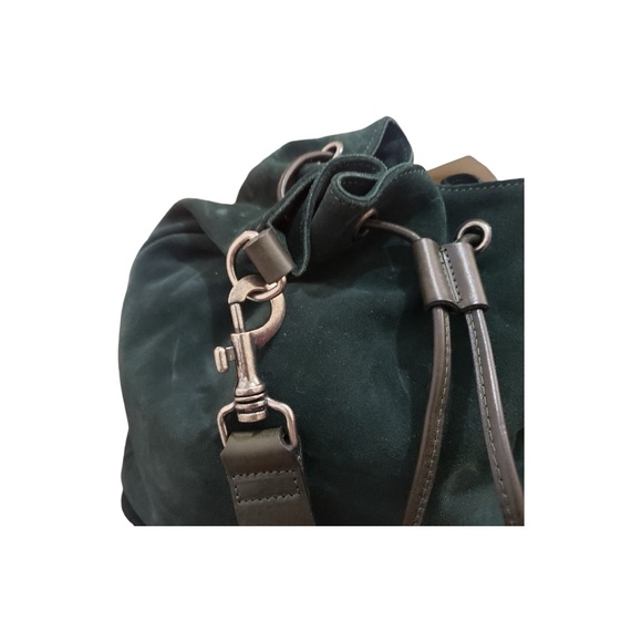 Johnny Was Los Angeles NWT Green Suede Drawstring Bag - Picture 6 of 12